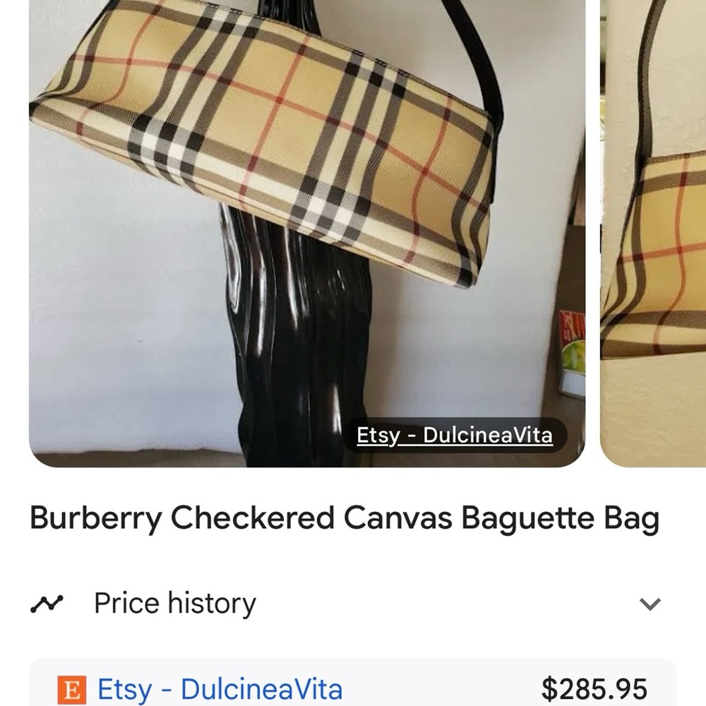 Burberry Plaid Canvas Shoulder Bag